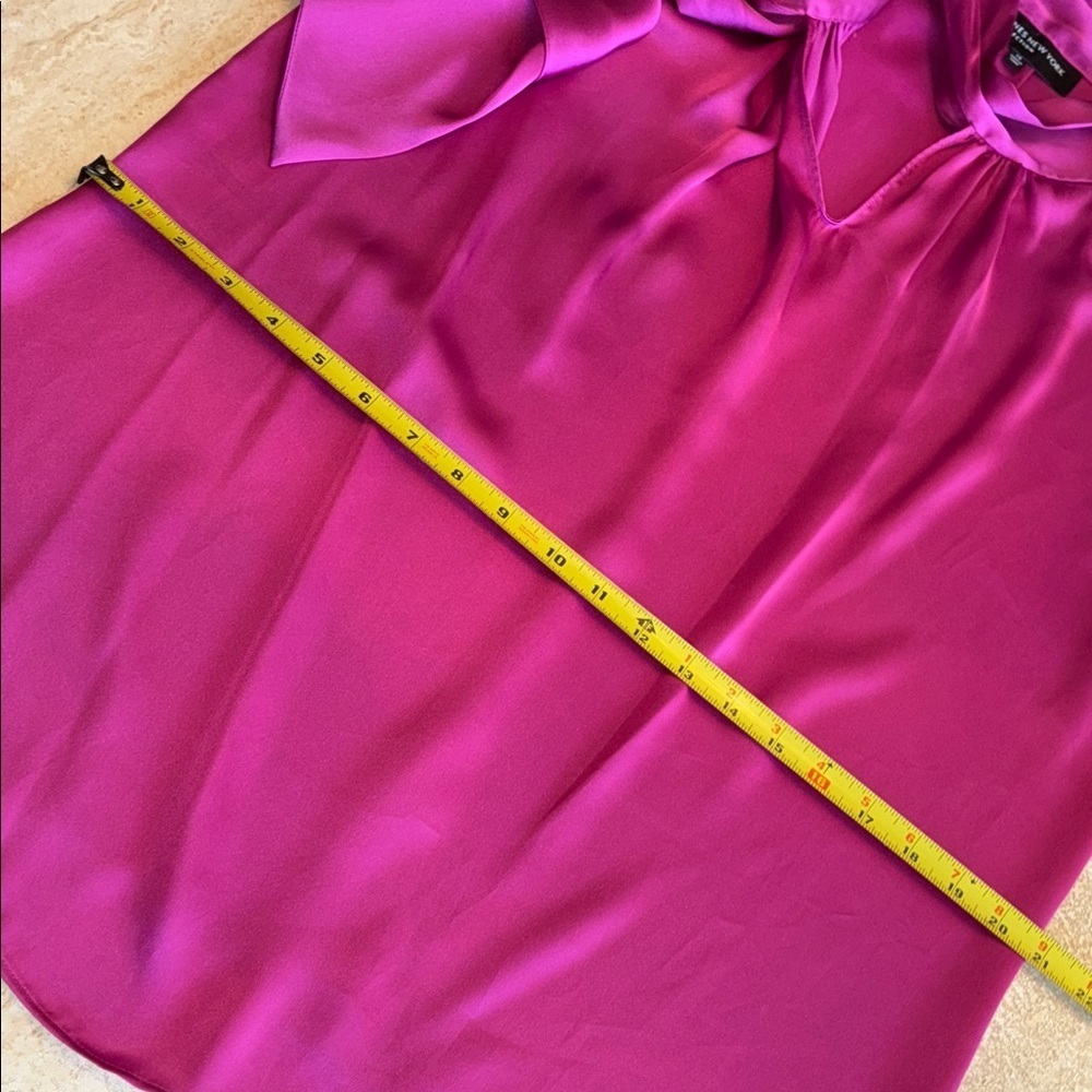 Jones New York's blouse womens 14, hot pink, Sleeveless, Long Neck Ties. EUC - Picture 14 of 17